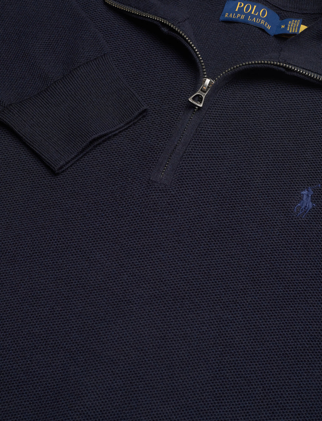 Polo Ralph Lauren Mesh-Knit Cotton Quarter-Zip Sweater