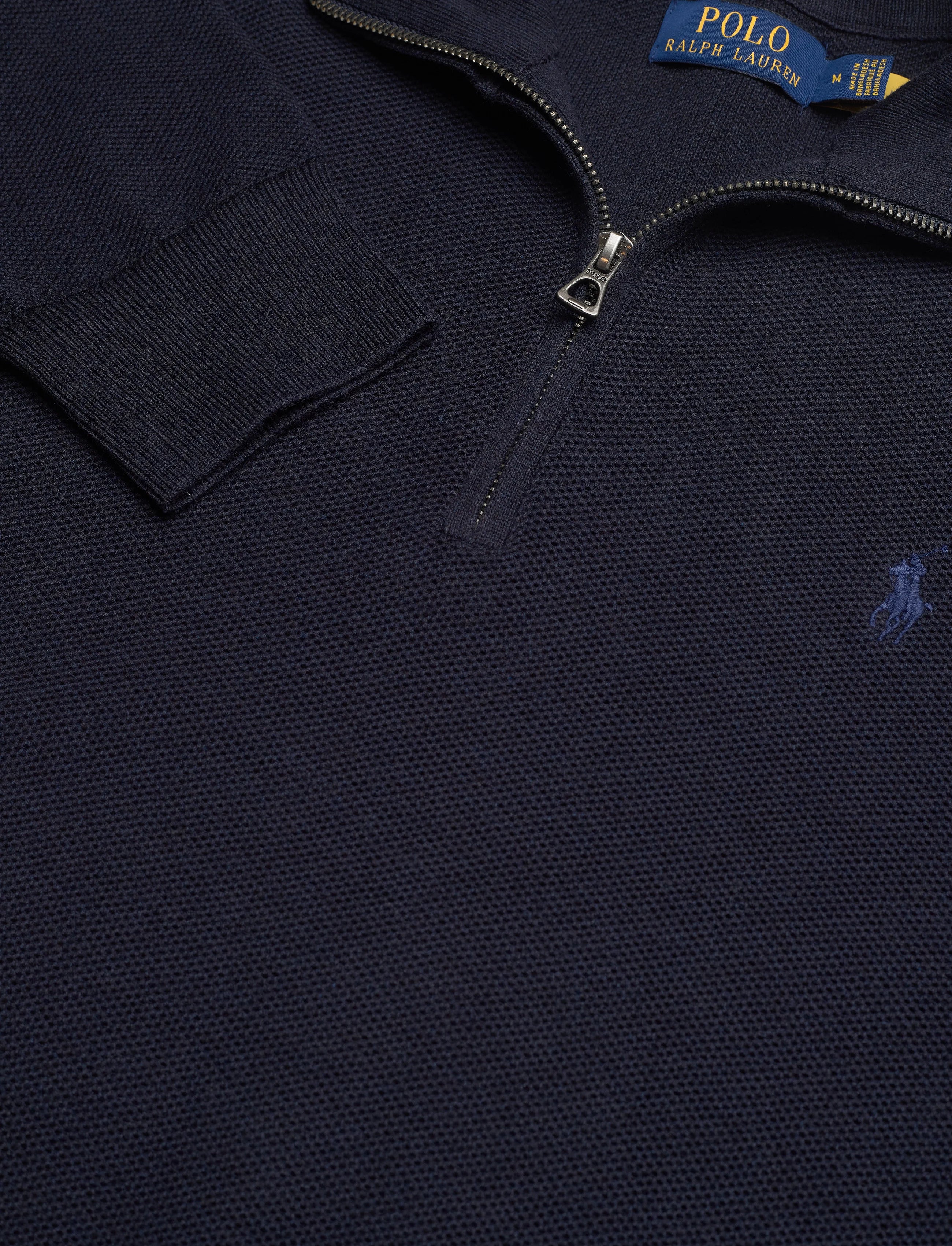 Polo Ralph Lauren Mesh-Knit Cotton Quarter-Zip Sweater