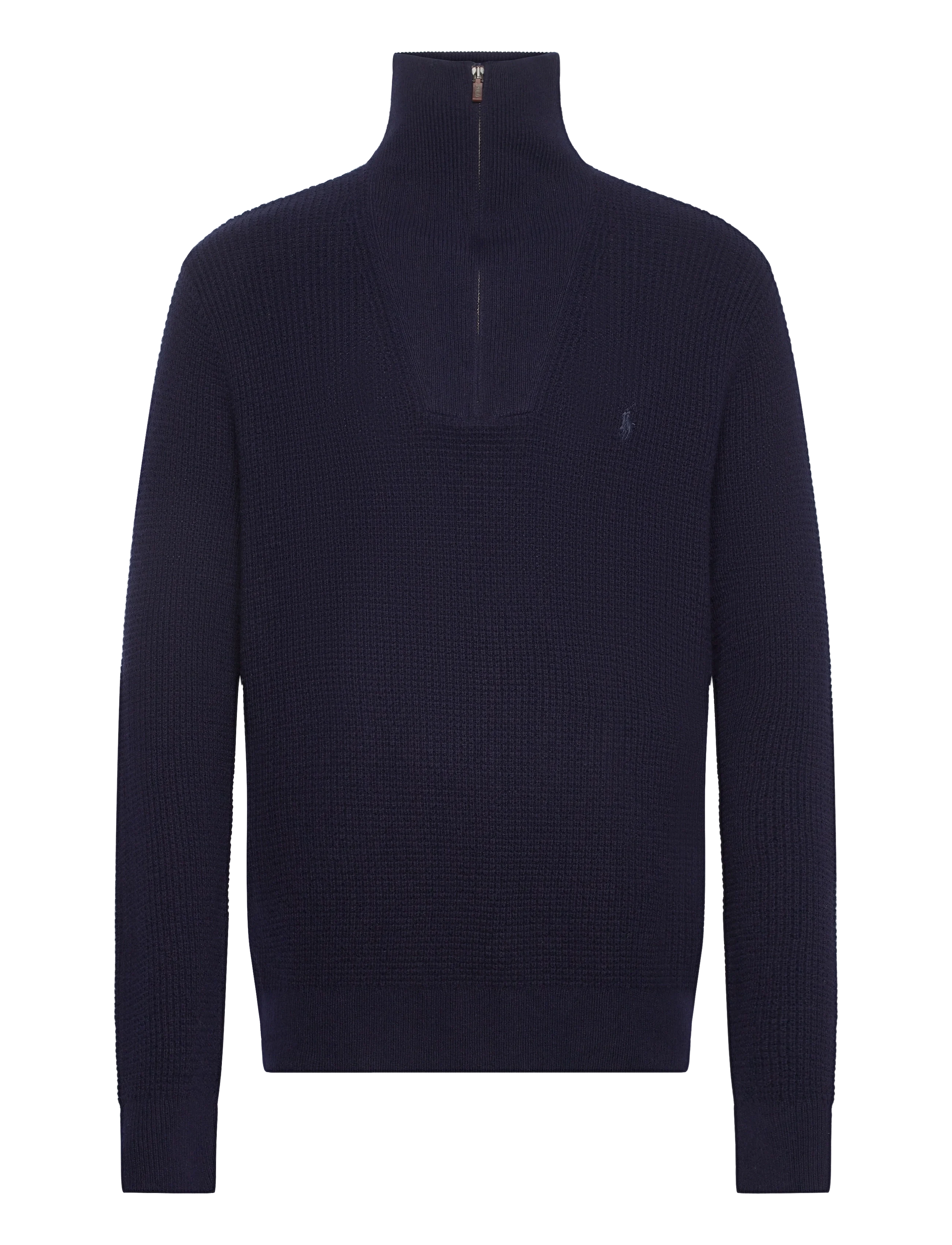 Polo Ralph Lauren Waffle Wool-Cotton Quarter-Zip Sweater