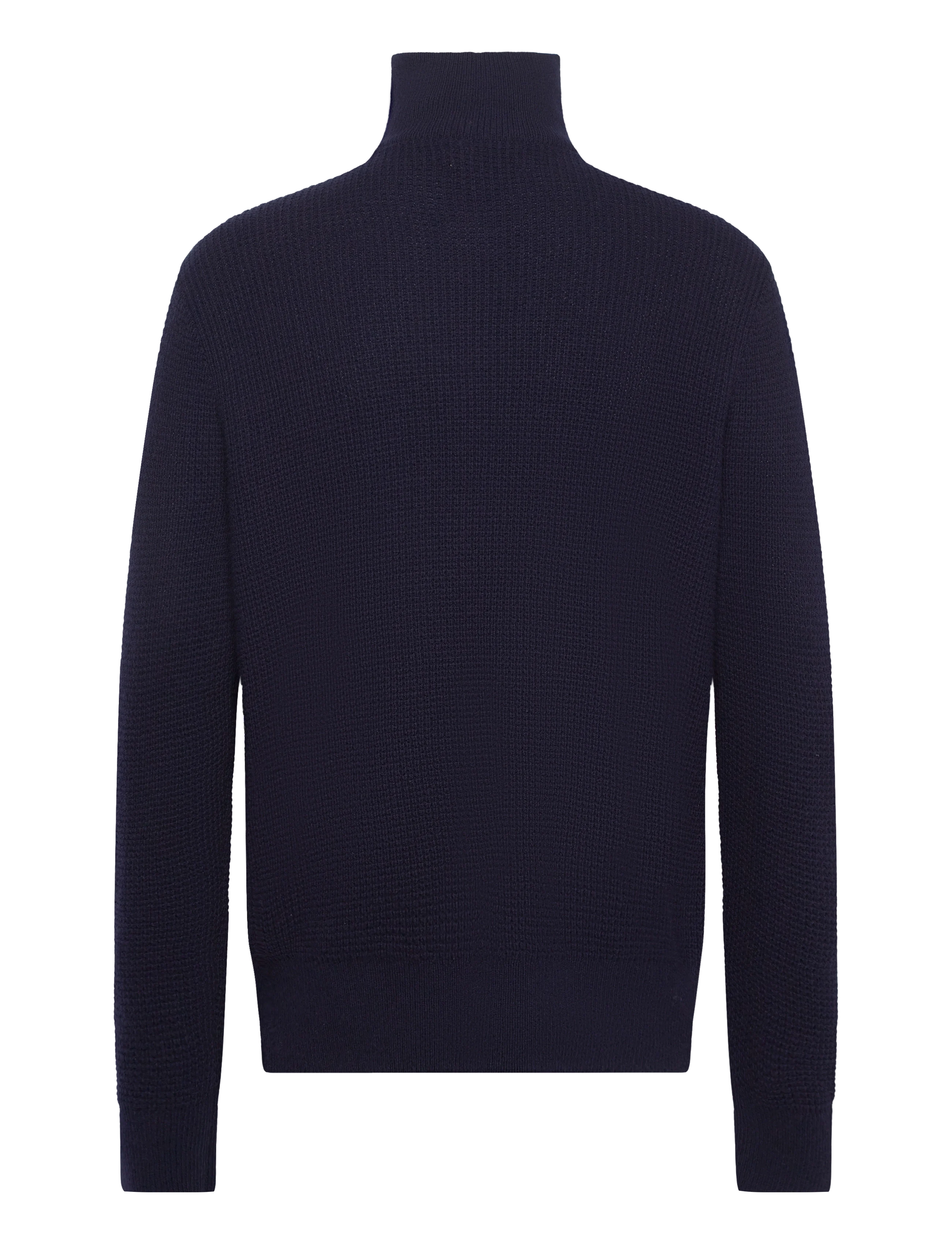 Polo Ralph Lauren Waffle Wool-Cotton Quarter-Zip Sweater