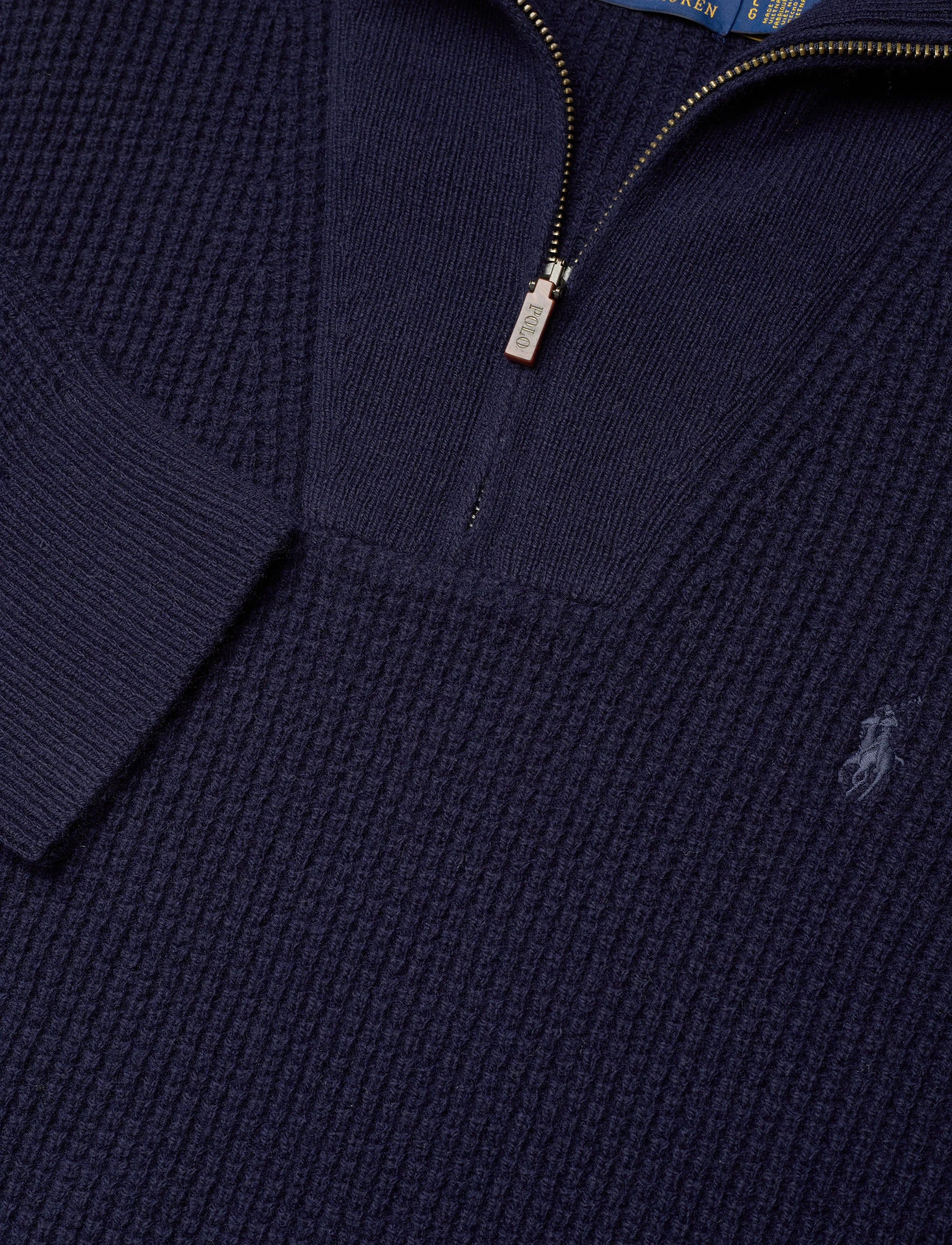 Polo Ralph Lauren Waffle Wool-Cotton Quarter-Zip Sweater
