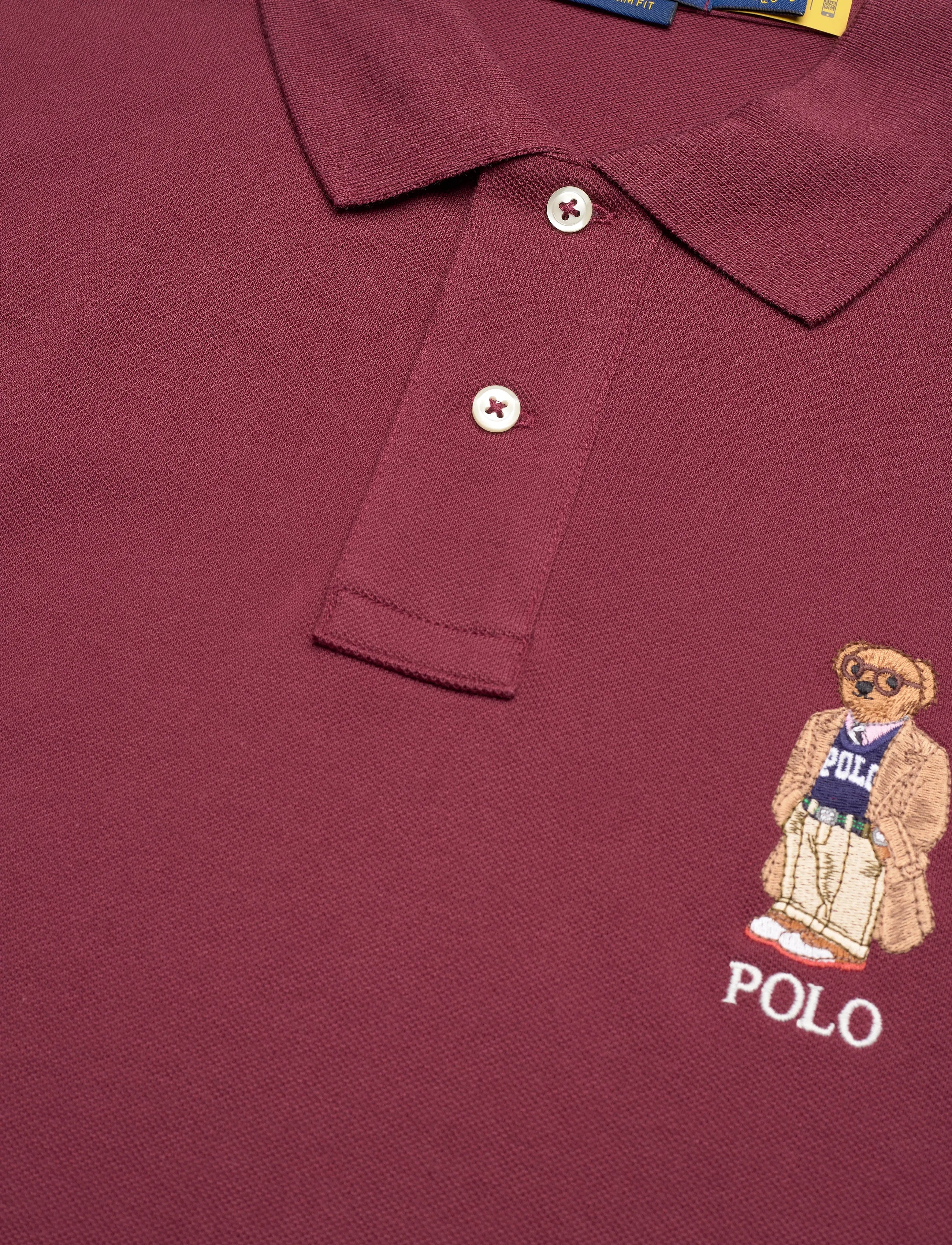 Polo Ralph Lauren Custom Slim Fit Bear Mesh Polo Shirt